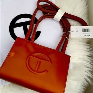 Small tan shopping bag